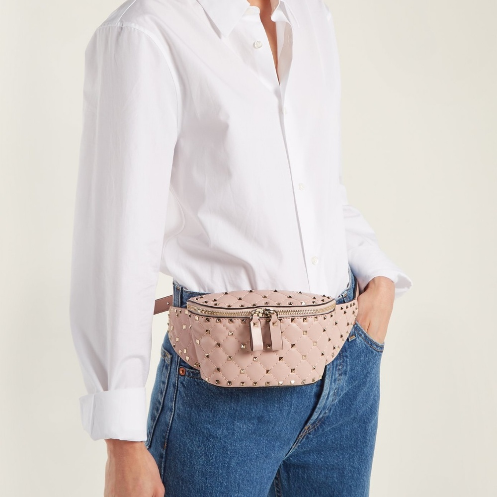 VALENTINO Rockstud Spike quilted-leather belt bag